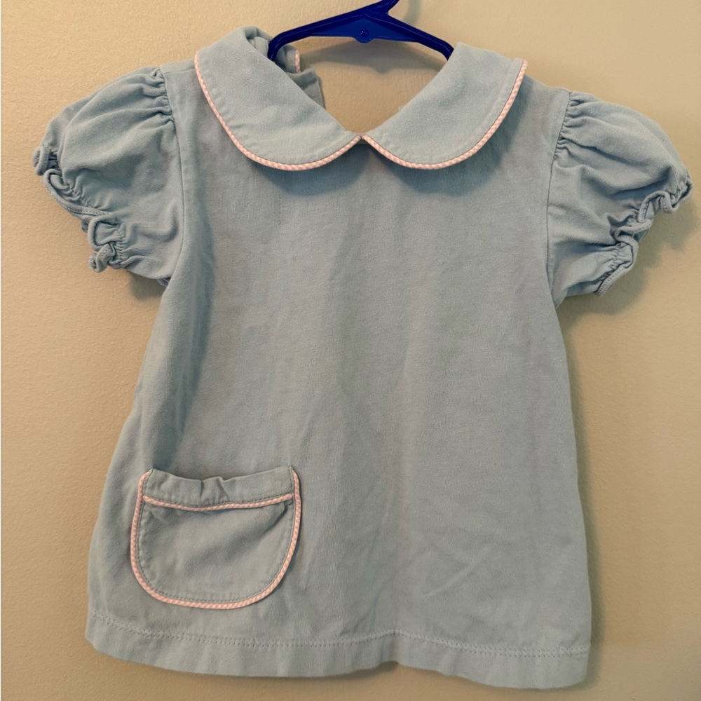 Lullaby Set Light Blue Kids Shirt with Pink Trim